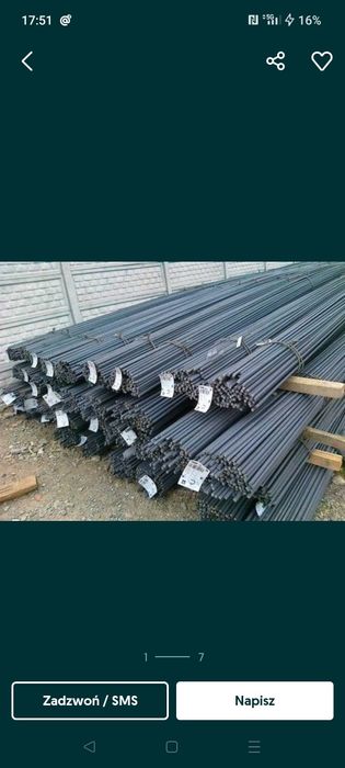 Pręty zbrojeniowe 12 -35 złotych za sztukę.