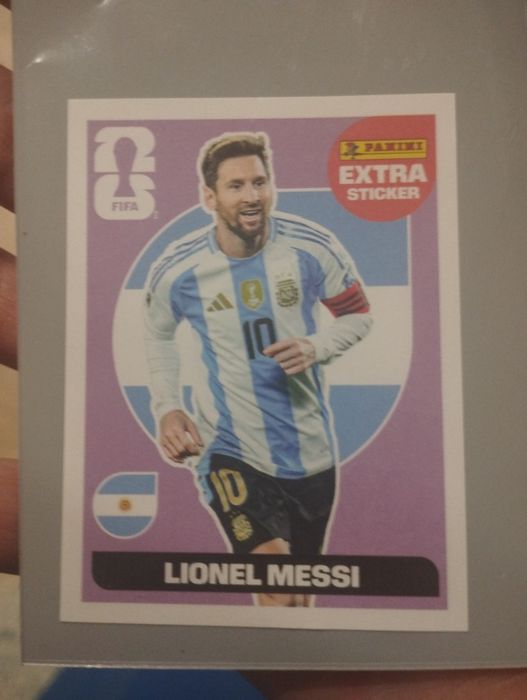 Cromo Extra Sticker, Lionel Messi Roxo