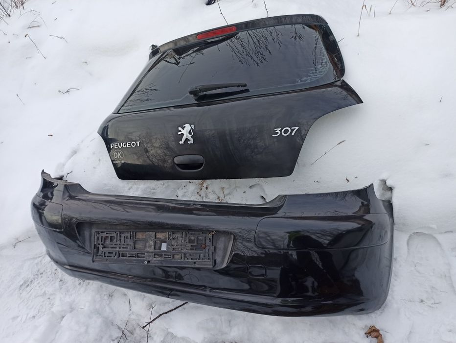 Peugeot 307 hatchback 4d czarna klapa bagażnika zderzak  okazja