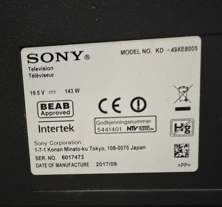 Telewizor Sony KD-49XE8005