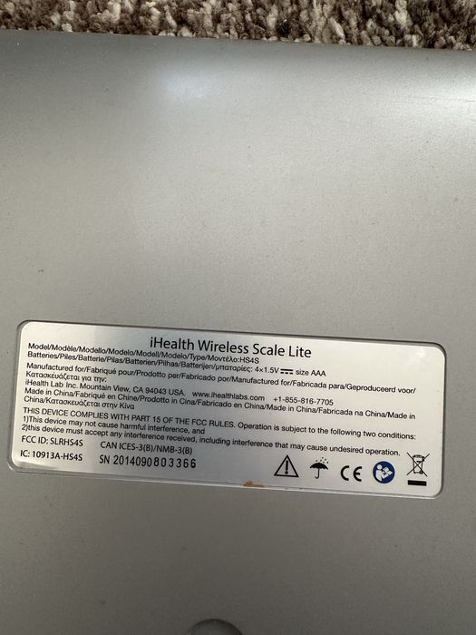Waga łazienkowa smart Ihealth hs4s jak nowa  biała
