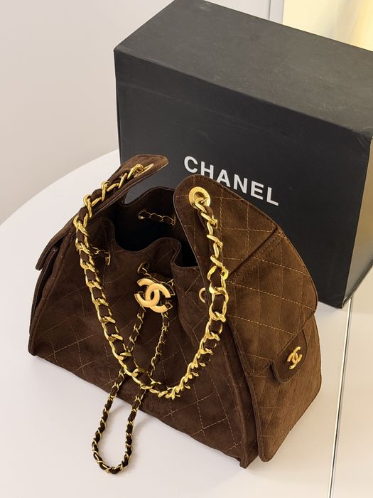 Chanel worek torebka brązowa nowa + opakowania