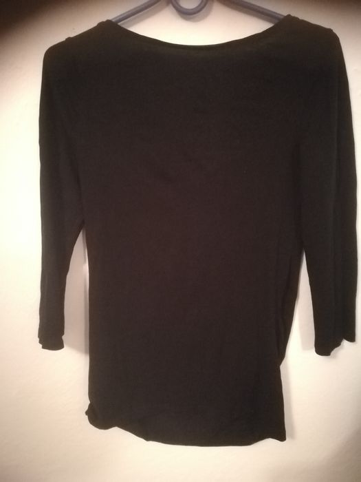 Bluzka ciążowa, czarna, rękaw 3/4, H&M MAMA rozmiar S