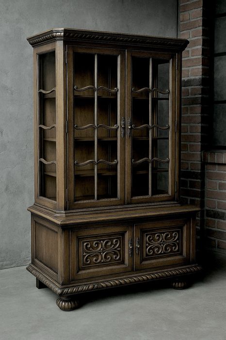 Библиотека витрина шкаф, резные фасады, Бельгия .