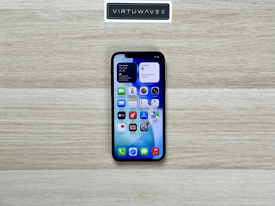 iPhone 12 64GB – Czarny – 100% Baterii (nowa oryginalna, 0 cykli) – 30 dni gwarancji