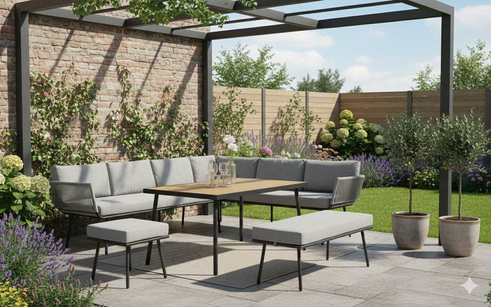 Zestaw mebli ogrodowych - narożnik outdoor SERTA dla 7~8 osób