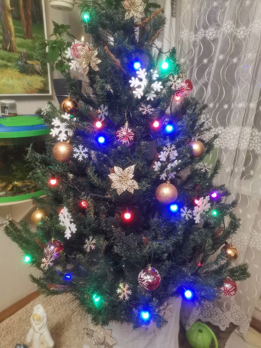 Новорічна ялинкова гірлянда кулі на ялинку кульки led. 100 куль, 8,10м