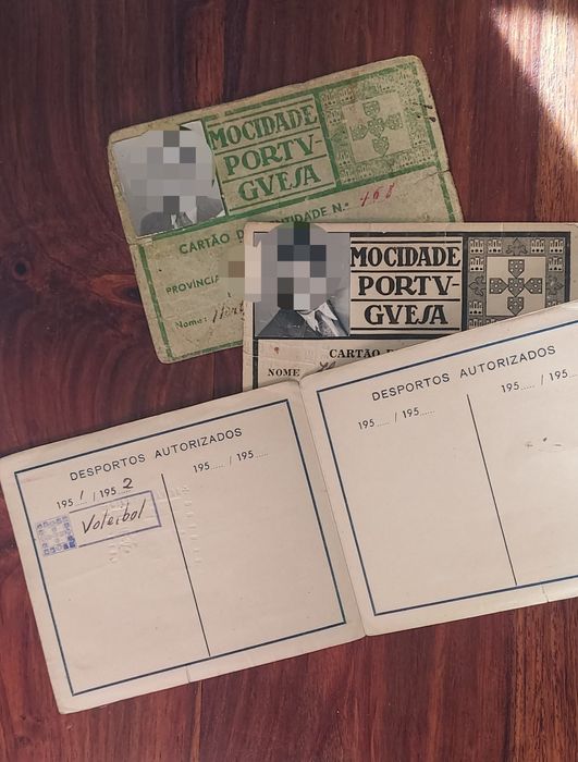 Cartões de identidade Mocidade Portuguesa