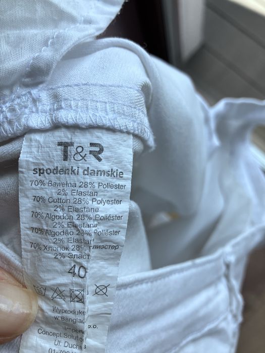 Białe spodenki przed kolano 38 tom & rose