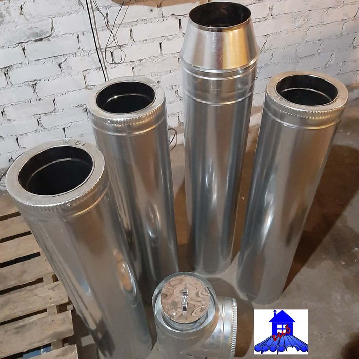 160д Дымоходная труба для печки котла камина на дровах твёрдом топливе