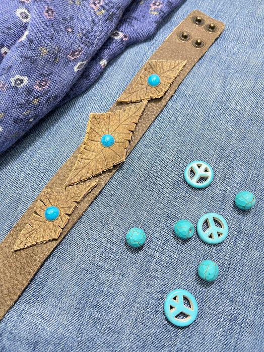 Bransoletka Skórzana unisex w stylu boho HANDMADE