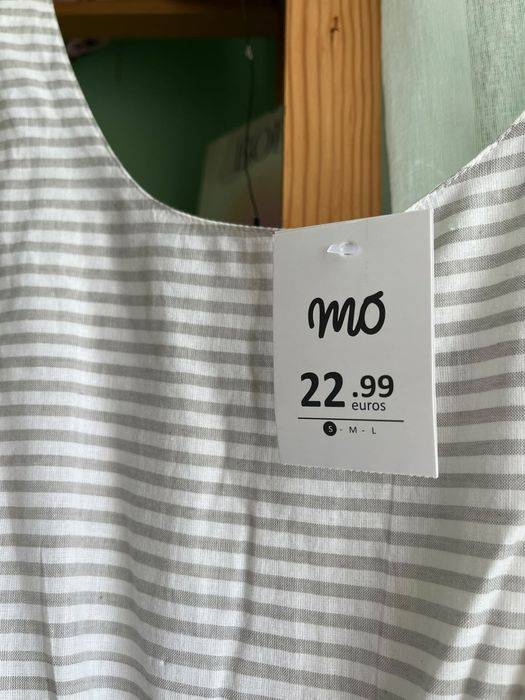 Vestido MO novo riscas cinzentas