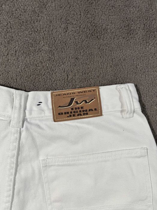 Spodenki Jeans West 32 Baggy Fit Białe Szerokie Bagi