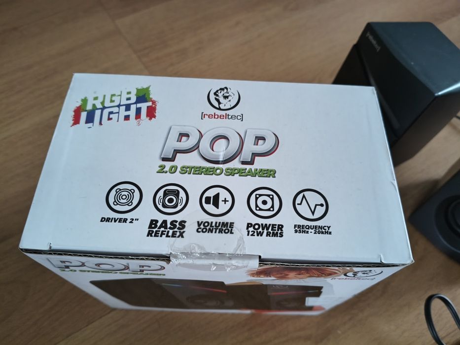 Głośniki do laptopa komputera Rebeltec 2.0 12 Watt RGB nowe gwarancja