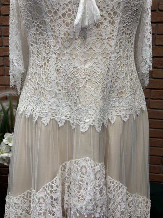 Suknia ślubna r.54 boho, rustykalna, vintage