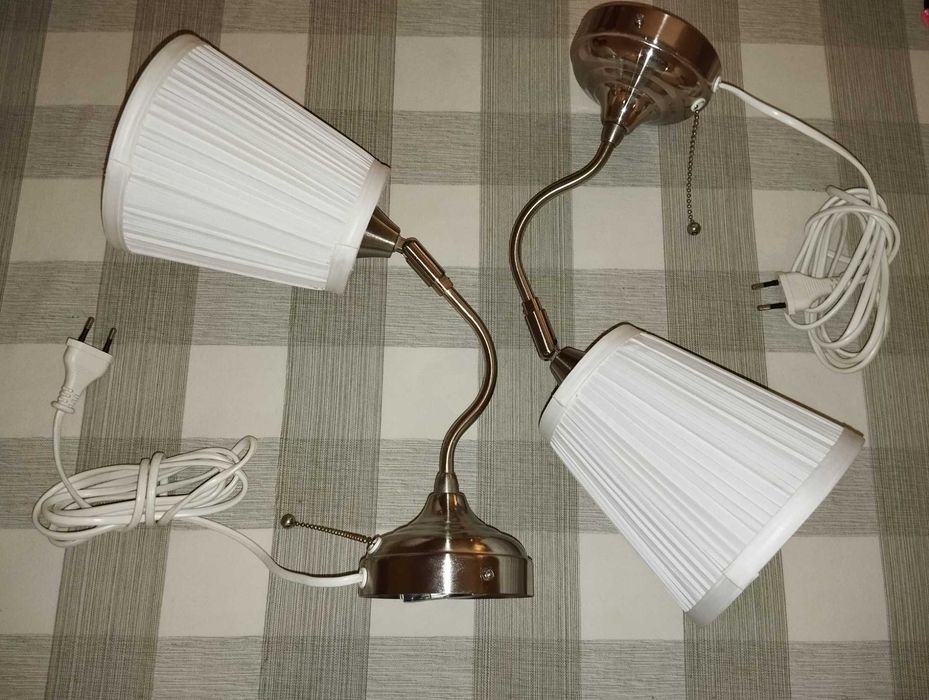 Candeeiro de parede, niquelado/branco Arstid IKEA *** NOVO ***
