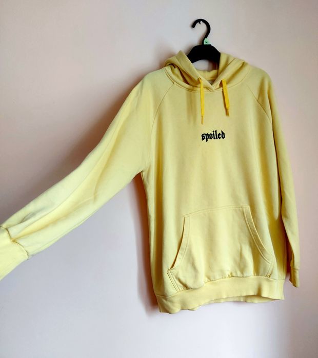 Żółta bluza z kapturem | miękka, ocieplana, oversize