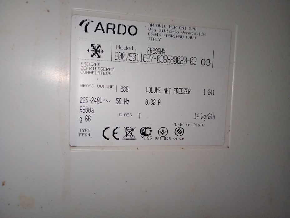 Zamrażarka ARDO 185cm