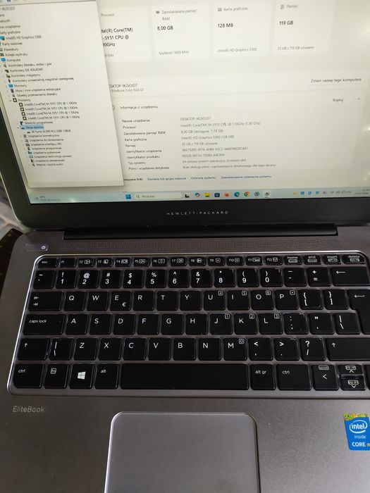HP Folio 1020 ,Aluminium ,Core m ,  8Gb ram , SSD 128Gb , 11" FullHD, Win11