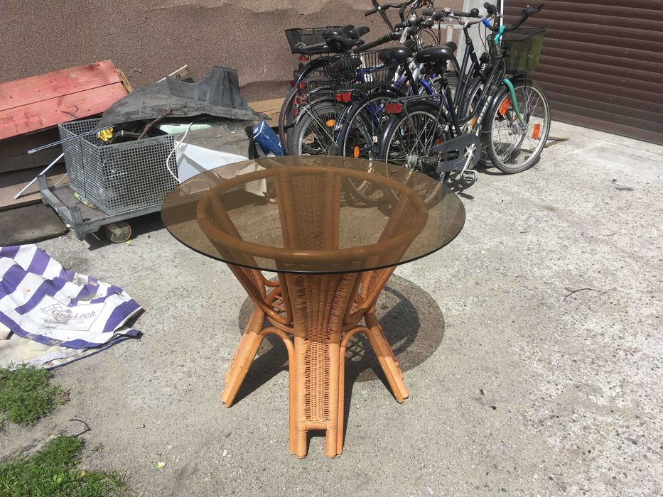 Stolik rattan okrągły