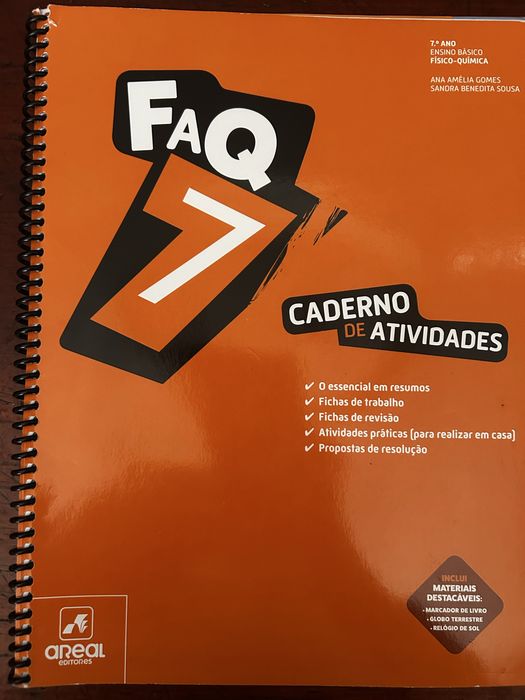 Caderno de atividades 7 ano Fisico Quimica FAQ Areal Editores