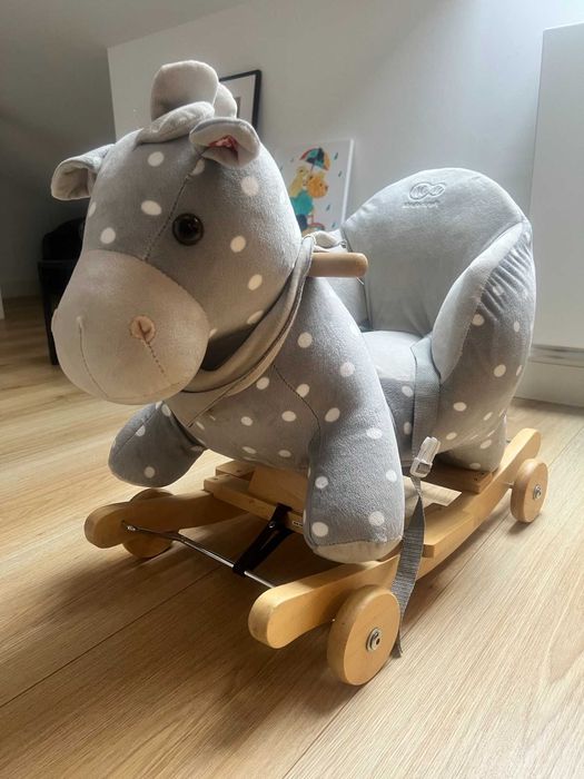 Bujak/jeździk 2-w-1 dla dziecka – pluszowy hipopotam w groszki