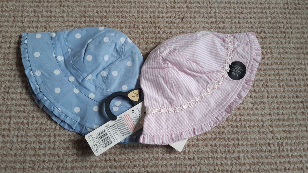 Nowe F&f kapelusze na lato dziewczęce na 1-2 lata 2-pack