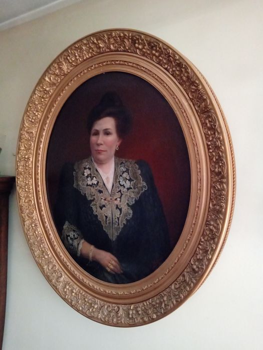 XIX w Portret Hrabiny Olej na Płótnie 100% Orginał 1901r Rama i Płótno