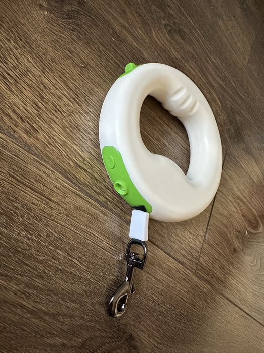 Автоматическая рулетка браслет на руку с фонариком, белая с зеленым