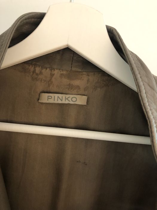kurtka skórzana pinko brązowa