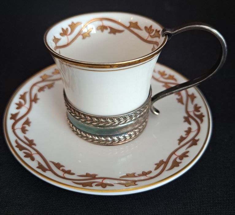 Chávena de chá com aplique em prata topázio