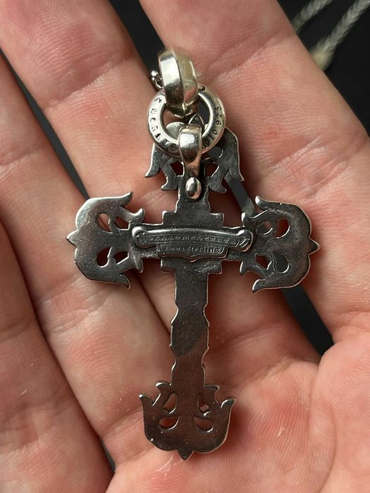 Срібна Підвіска Chrome Hearts Flame Cross | Крест Хром Хартс
