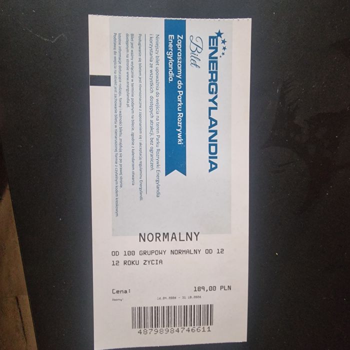 Bilet do energylandi bilet normalny