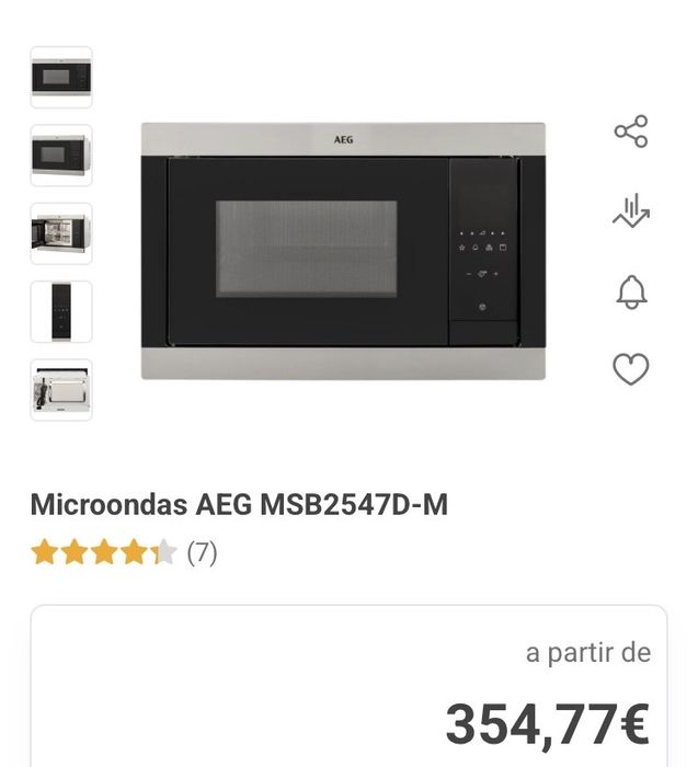 Micro-ondas de encastre AEG novo