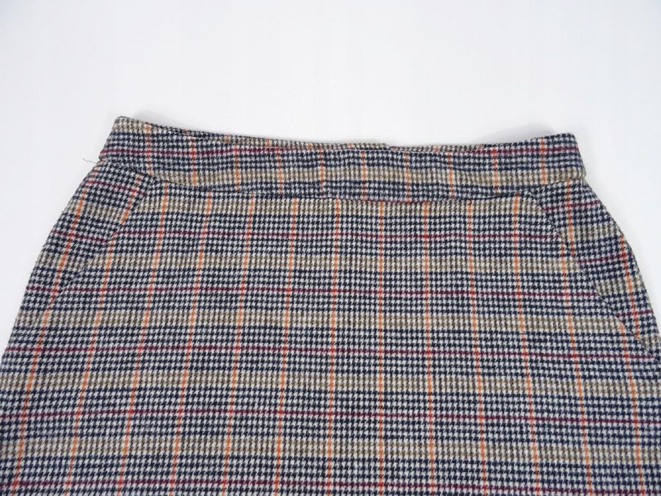 Spódnica dzianinowa Peacocks prosta w kratkę 44 16 XXL