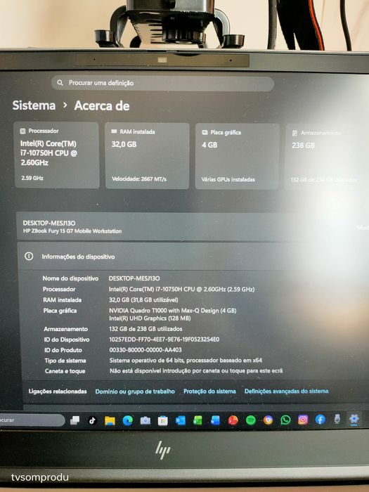 Portátil HP zbook fury g7 15.6