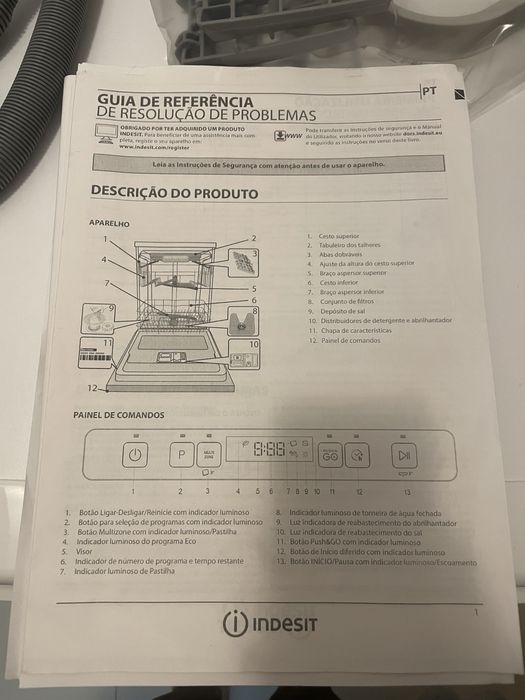 Máquina loiça Indesit DFO 3T133 A F para peças