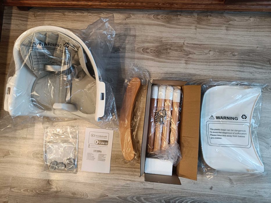 NOWE Krzesełko do karmienia KINDERKRAFT Sienna Szary 2 w 1