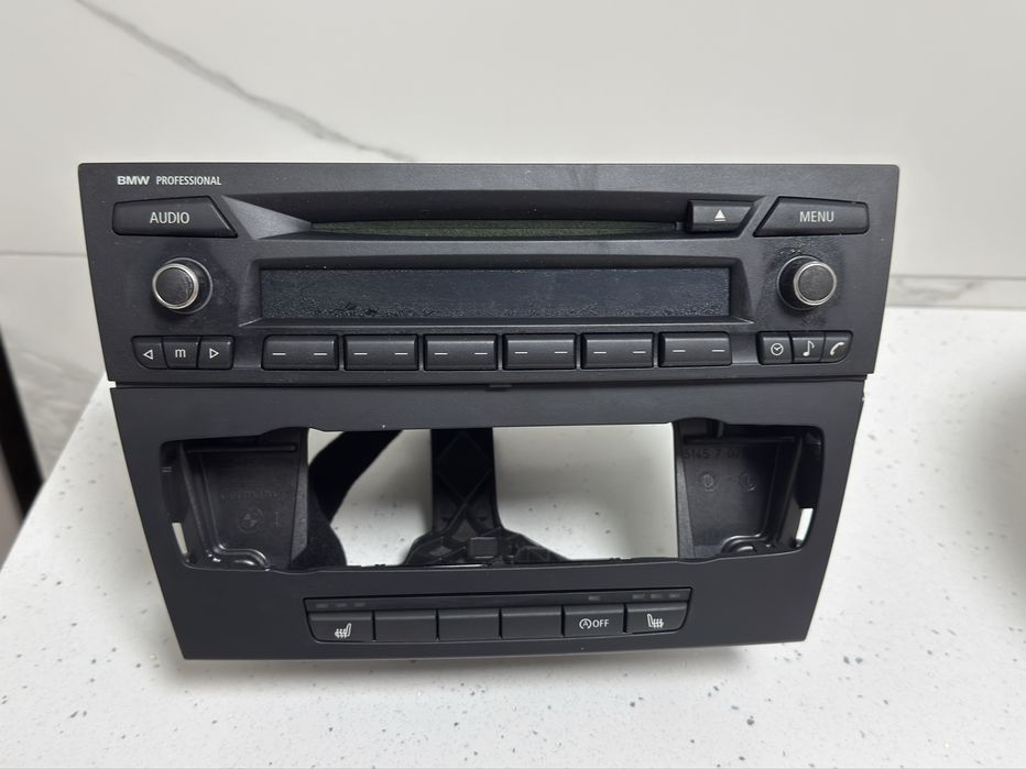 Radio BMW Professional komplet ramka tunel panel podgrzewania siedzeń