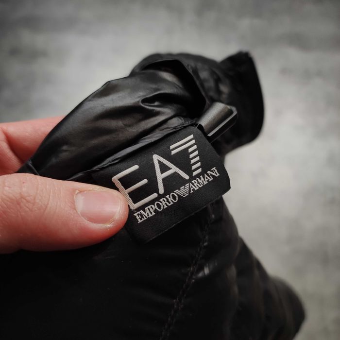 MĘSKA PREMIUM Kurtka Puchowa Lekka EA7 Emporio Armani Ocieplona Logo