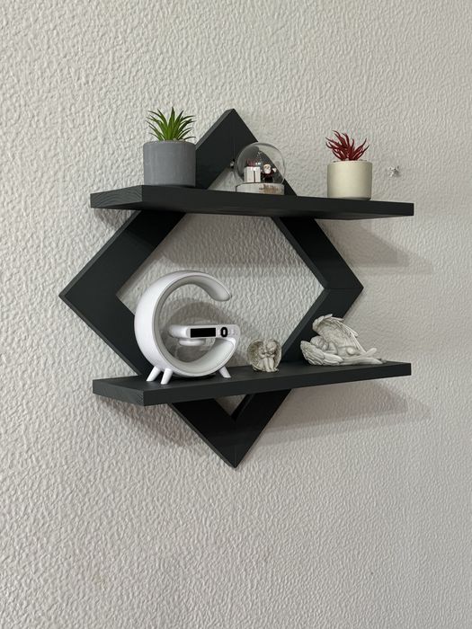 Prateleira de madeira artesanal com design moderno