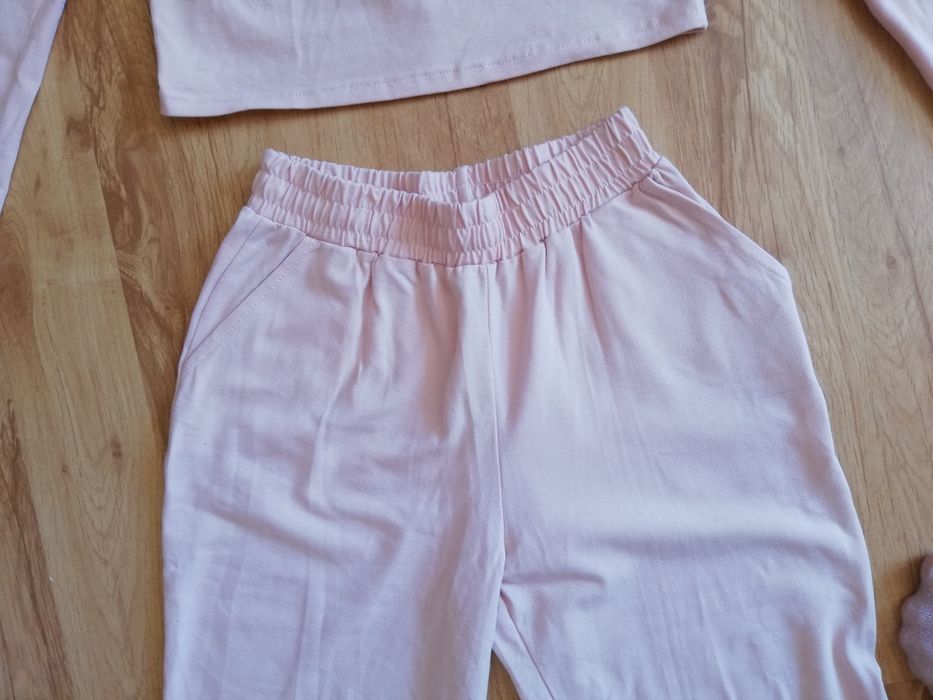 Komplet dresowy dres Flawless  S 36 jasno różowy spodnie bawełniany