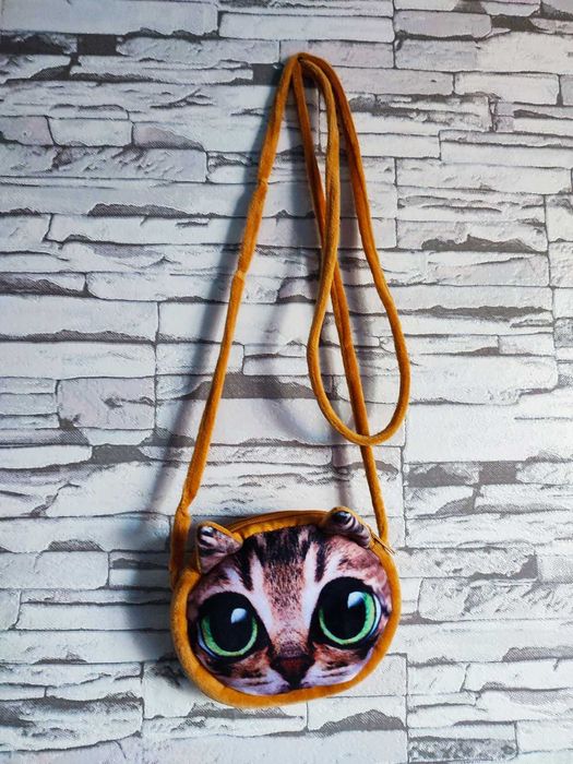 Сумочка детская с котиком плюшевая