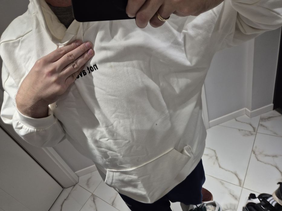 Bluza H&M oversize biała L not average hoodie nowa A38