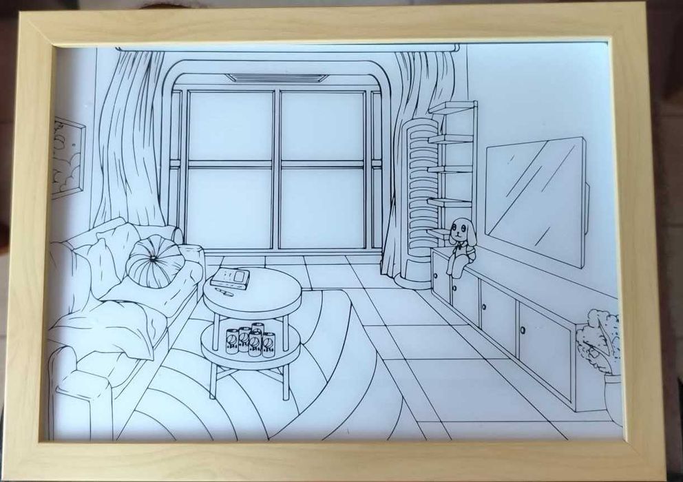 Quadro Decorativo Iluminado com 3 Cores de LED