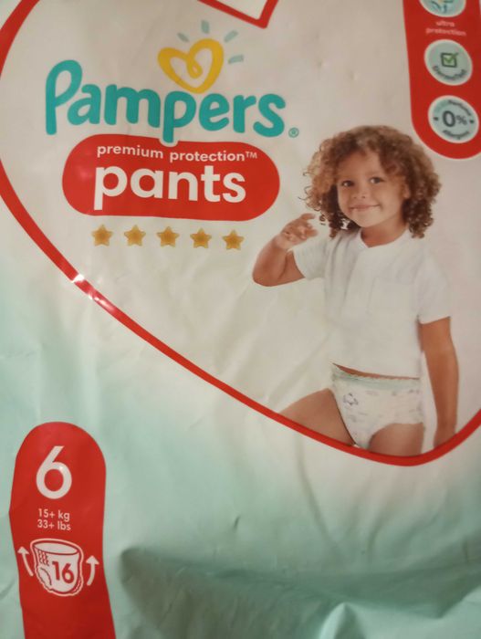 Памперси номер 6 (22шт)+4шт. Трусики памперс 6