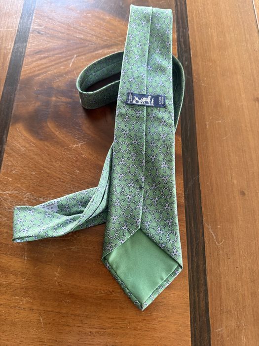 Gravata Hermès Verde e  Azul