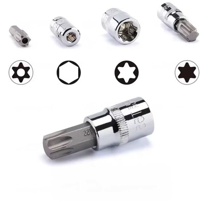 DUŻY ZESTAW Torx i E-Socket 34el – stal chromowo-wanadowa