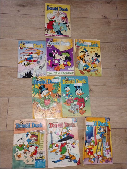 kaczor donald komiks lata 90-te wersja na Benelux 9 sztuk