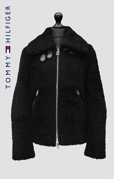 Tommy Hilfiger Rare Aviator Shearling Jacket | 100% Lamb Leather | Luxury Designer Outerwear